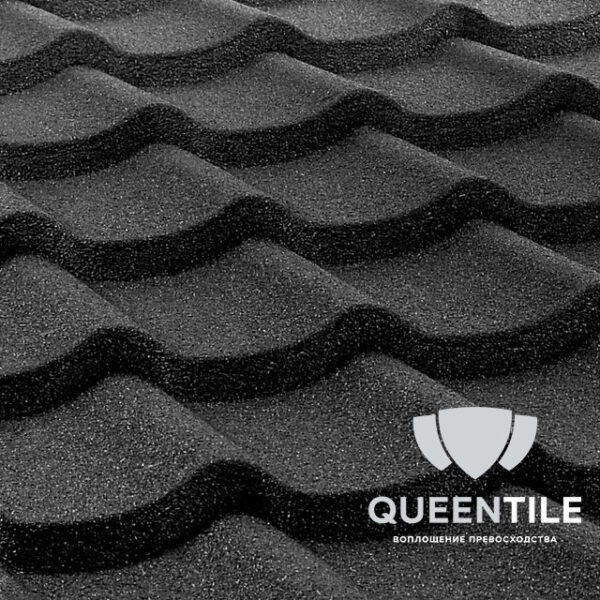 Композитная черепица QueenTile Standard Black 6 тайловый лист
