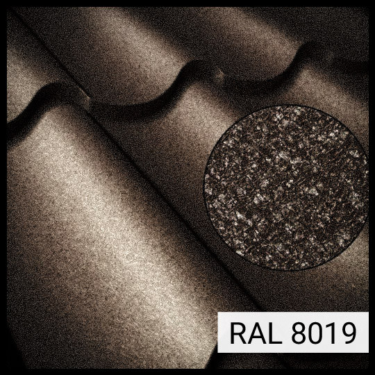 Металлочерепица 0,45 RanTech m 3943 цвет 8019 матовая.