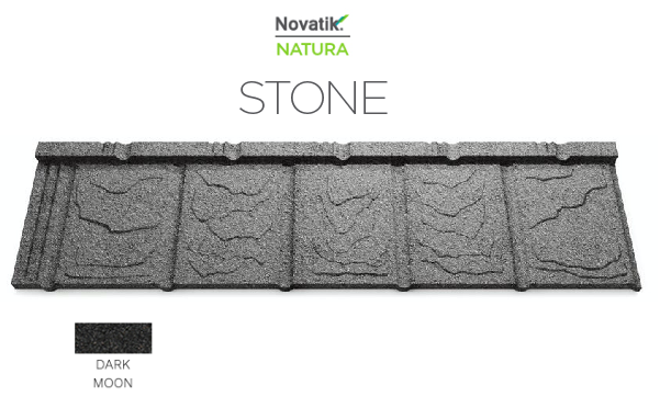 Композитная черепица Novatik NATURA STONE Dark Moon (черный)
