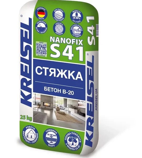 Kreisel NANOFIX S 41 / Стяжка напольная БЕТОН B 20 / (10–100 мм)