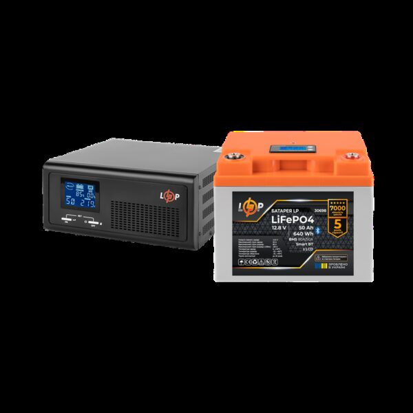 Комплект резервного живлення LP(LogicPower) ДБЖ + літієва (LiFePO4) батарея (UPS В1000 + АКБ LiFePO4 640W)
