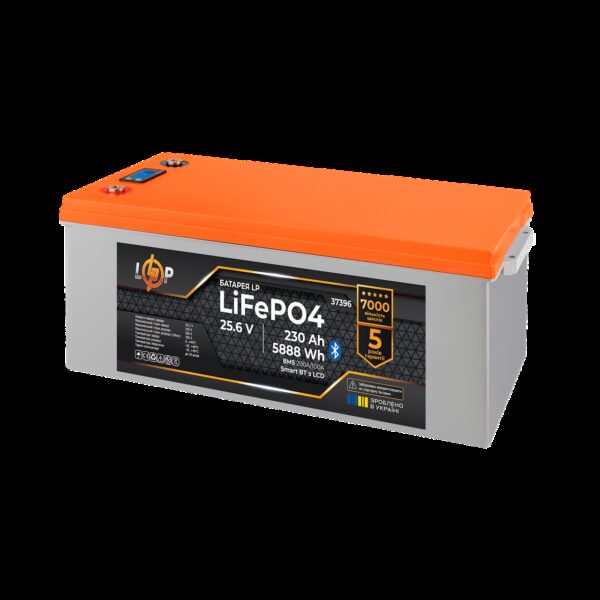 Аккумулятор LP LiFePO4 25,6V 230 Ah (5888Wh) (BMS 200A/100А) пластик LCD Smart BT