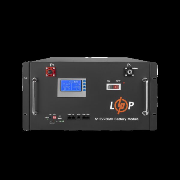 Аккумулятор LP LiFePO4 48V (51,2V) 230 Ah (11776Wh) (Smart BMS 200A) с LCD RM RS485/CAN