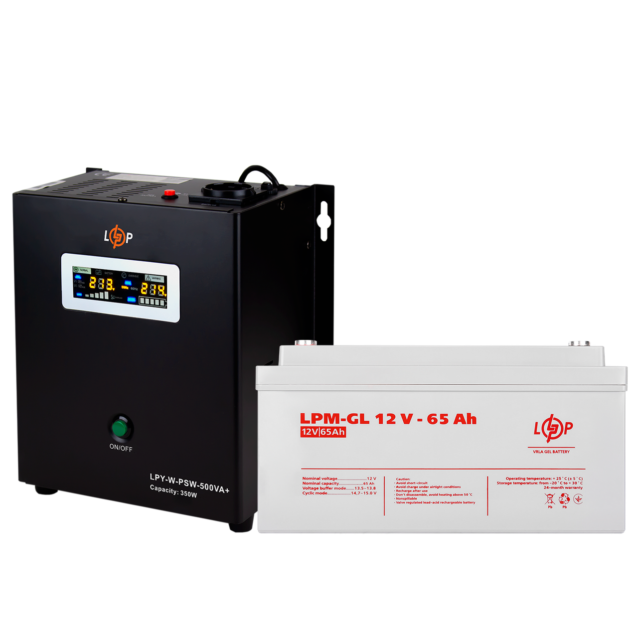 Комплект резервного питания для котла LP (LogicPower) ИБП + гелевая батарея (UPS W500VA + АКБ GL 780W)