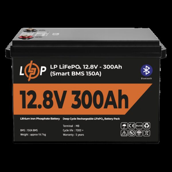Аккумулятор LP LiFePO4 12,8V 300 Ah (3840Wh) (Smart BMS 200А) с BT пластик